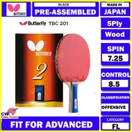 Butterfly TBC201 Ping Pong Bat PRE-ASSEMBLED BEGINNER RACKET Ping Pong Kayu Yuki Series Rubber ping 