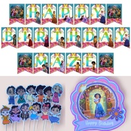 Encanto Theme Happy Birthday Party Banner Cupcake Cake Topper Decoration Personalized