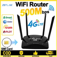 Zbtlink SlM card router 4G WiFi routerwith SlM card, modem, 500Mbps 4G network, 2.4G WiFi speed