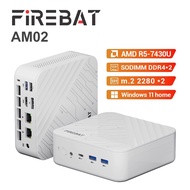 FIREBAT AM02 White Mini PC | AMD Ryzen 5 7430U | 16GB RAM | 512GB SSD | AMD Radeon | Windows 11 Home