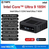 TOPC Intel Core Ultra 9 185H 165H 125H Mini PC USB4 2x2.5G LAN 2x PCIe4 Type-C HDMI2.1 DP2.1 WiFi6E 