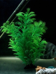 充滿活力的水族箱裝飾:適合魚缸的綠色天鵝絨樹仿真植物