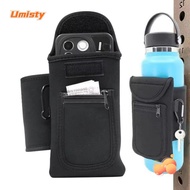 UMISTY Magnetic Water Bottle Bag, Elastic Exercise Equipment Gym Bottle Pouch,  with Phone Holder Po