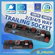 [SIRIM] 2/5MTR Power Extension Wayar Extension 3-Pin Plug Trailing Socket Plug Wayar Elektrik Cable 