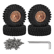 [szlztmy2mg] 4 Pieces 1.3 Inch Beadlock Wheels All Terrain Aluminum Beadlock Rim Bronze