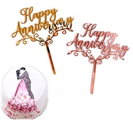 Ulang Tahun Perkahwinan~Happy Anniversary Cake Insert Acrylic Cake Decoration for Anniversary Celebr