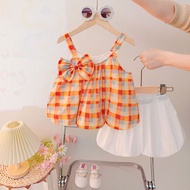 Girls Western Style Sling Suit 2026 Baby Girl Trendy Two-Piece Suit Live Supply 2026.7.19z0910a1