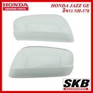 ฝาครอบกระจก HONDA JAZZ GE ปี 2008-2013 สีขาว NH-578 (สำหรับรุ่น ไม่มีรูไฟเลี้ยวที่ฝาครอบกระจก) ครอบก