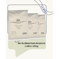 Jin Medium Dark Roasted Coffee Beans Brail&Colombia Fine Grind 250g