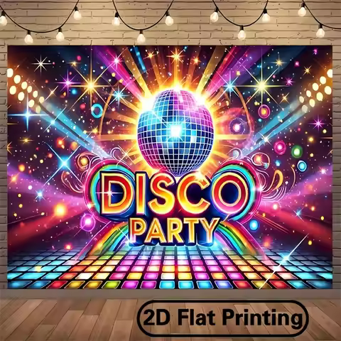 2D flat banner -1 piece, gorgeous disco party background cloth - color photography background banner