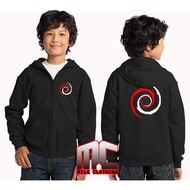 Debian logo Children's Zipper Hoodie - Milk Clothing