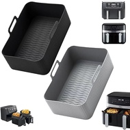 AirFryer Tray Silicone Frying Pan Mat Baking Tray Reusable Container Air Fryer Pan Oven Rectangular Tray Home Kitchen Gadgets