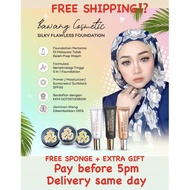 💯ORIGINAL FOUNDATION BAWANG FREE SPONGE + EXTRA GIFT) FLAWLESS SILKY FOUNDATION by BAWANG COSMETIC