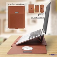 【5IN1 Waterproof Laptop Stand Carry Bag】Protective Leather Sleeve Case Dustproof Macbook Air Pro 12/13/14/15.6/16 Inch