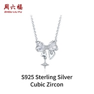 Zhou Liu Fu สร้อยคอ S925เงินสเตอร์ลิงสร้อยคอแฟชั่นจี้รูปดาวโบว์สำหรับผู้หญิง J0612759 40 + 5ซม.