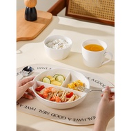 lunch box bekas makanan Ceramic Cafeteria Three-Compartment Lunch Box for Rice Loss Fat Dinner Plate