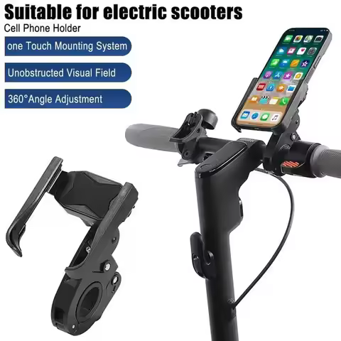 360° Rotatable Phone Hoder Mount for Xiaomi Ninebot E-Scooters - Durable High-Index Plastic, Fits M3