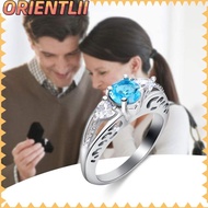 Orientlii Aquamarine Cincin Fashion Perhiasan Tunangan Sterling Silver