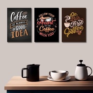 Ssswasna.berkah Coffee Time Wall Decoration Walldecor Coffee theme Quotes Coffee Poster Wooden Quote