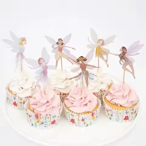 Fairy Cake Toppers Fairy Birthday Decoration Cupcake Topper Wing Angel Fairy Cake Topper Cake Decora