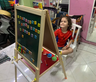 Todds & Kids Toys by JKP Toys กะดานไวท์บอร์ด 150 ซม ไวท์บอร์ด กระดานไม้ เขียนได้ 2 ด้าน (มีกล่องวางอ