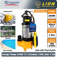 Stream/Atlantic/Unoflow/Mikawa 250W Sewage Submersible Water Pump V250F with Float Switch - 6 Months