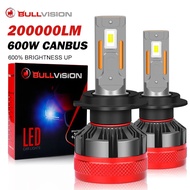 Bullvision H7 Led Canbus Lampu Depan Kereta 600W 200000LM H4 Lampu Led H9 H11 HB3 9005 HB4 9006 H1 9