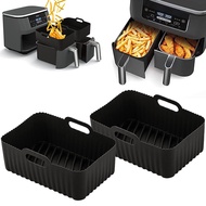 Rectangle Air Fryer Silicone Liner Mold For Ninja DZ201/DZ401 8-10QT Nonstick Dual Zone Airfryer Bas