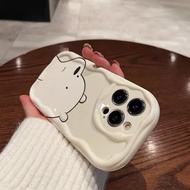 For Samsung A05S A05 A15 A54 A31 A23 A73 A72 A53 A52S A52 A34 A33 A32 Cute White Line We Bare Bears Wave Cover Soft Phone Case