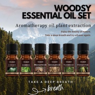 [Forest Therapy] Woodland Aroma Natural Wood Fragrance Essential Oil Set (6x10ml) Sandalwood/Cedar/T