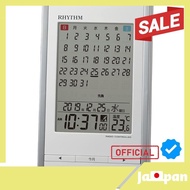 【Direct From Japan】Rhythm (RHYTHM) Wall Clock Alarm Clock Alarm Clock Radio Wave Clock Calendar Thermometer Alarm White 15x9.1x5cm 8RZ210SR03