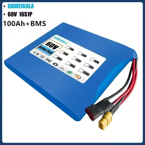 New 16S1P 60V 100000mAh lithium battery pack, electric balance car torsion car 60V battery 67.2V 100