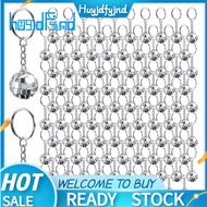 96Pcs Mini Disco Ball Keychains Disco Ball Favors Mirror 70s 80s 90s Disco Keychain Bulk Silver Disc