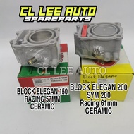 BLOCK CERAMIC RACING ELEGAN 150 PISTON 57MM / ELEGAN 200 SYM 200 PISTON 61MM