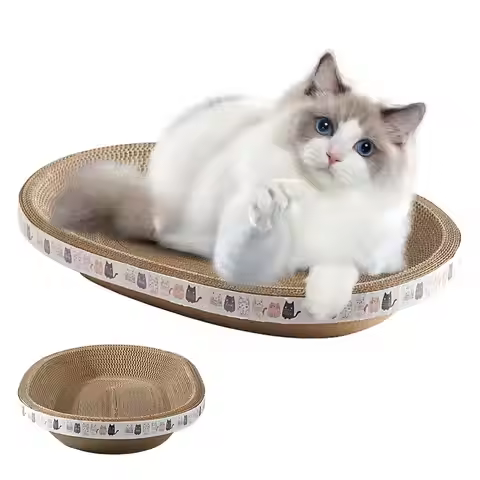 Oval-shaped Cat Scratcher corrugated paper Cat Scratcher Cardboard Posts Cats Grinding Claw Toys Cat