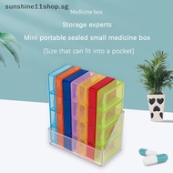 Sunshineshop Weekly Portable Travel Pill Cases Box 7 Days Organizer 4Grids Pills Container Storage Tablets Vitamins Medicine Fish Oils SG