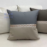 Chinese Pillow Imitation Leather Fabric Cushion Pillow Cover Sofa Decorative Backrest Tarpaulin Cover Square Cushion with Core