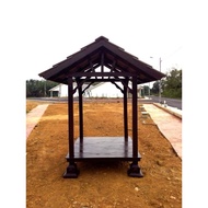 wakaf gazebo 5x5 kayu merawang dan meranti merah