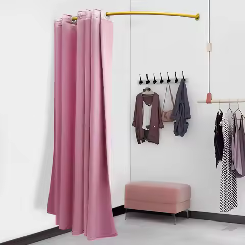C-Shaped Changing Room 2m Height Clothing Store Dressing Room Wall Mounted Privacy Changing Booth fo