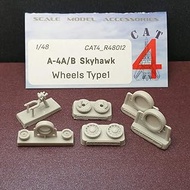 CAT4 R48012-1/48 Douglas A-4A/B Skyhawk Wheels Beams Resin Upgrade Set Type 1