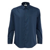 Guy Laroche เสื้อเชิ้ตแขนยาว คอปก สีพื้น ปักโลโก้ ทรง Slim Fit สีน้ำเงิน รุ่น BAB6254P5NB