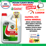 Genuine Mineral Engine Oil Fluid Castrol GTX 10W-30 10W30 10W 30 4L Minyak Hitam Original Enjin Petr
