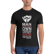 Vendetta Anonymous Guy Fawkes Mask Customizable 100% Cotton T Shirt For Men