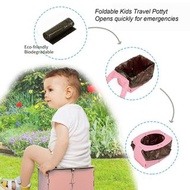 便攜式兒童馬桶可重複使用的幼兒可折疊馬桶汽車旅行戶外露營便攜式便盆  Portable Toilet for Kids Reusable Foldable Toilet for Toddler Por