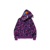 BAPE COLOR CAMO SHARK FULL ZIP HOODIE 紫色 迷彩 鯊魚外套 連帽外套