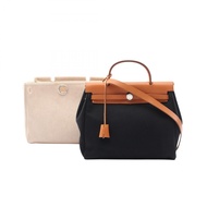 【二手】愛馬仕 HERMES 手提包 Herbag PM 034409CK 黑色/米白色/NATURAL帆布皮革 Herbag PM 黑色/米白色/NATURAL