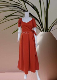WOMEN PUFF SLEEVE LONG DRESS (LHE-XIE) ELEGANT/CLASSY/WEDDING PREN-UP/PARTY/STRETCHABLE AND COMFY TO
