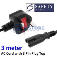 3 Meter Electrical Wire British Standard BS-1363-1 IEC-60320-C7 - TC-2382/3M