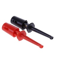 1 Pair  Multimeter Single Hook Clip Test Probe Lead Wire Mini Grabber Kit 1 red + 1 black