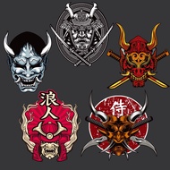 Car Sticker Samurai Soul Motorcycle Sticker Japanese Oni Samurai Car Decal Onimusha Personality Warr